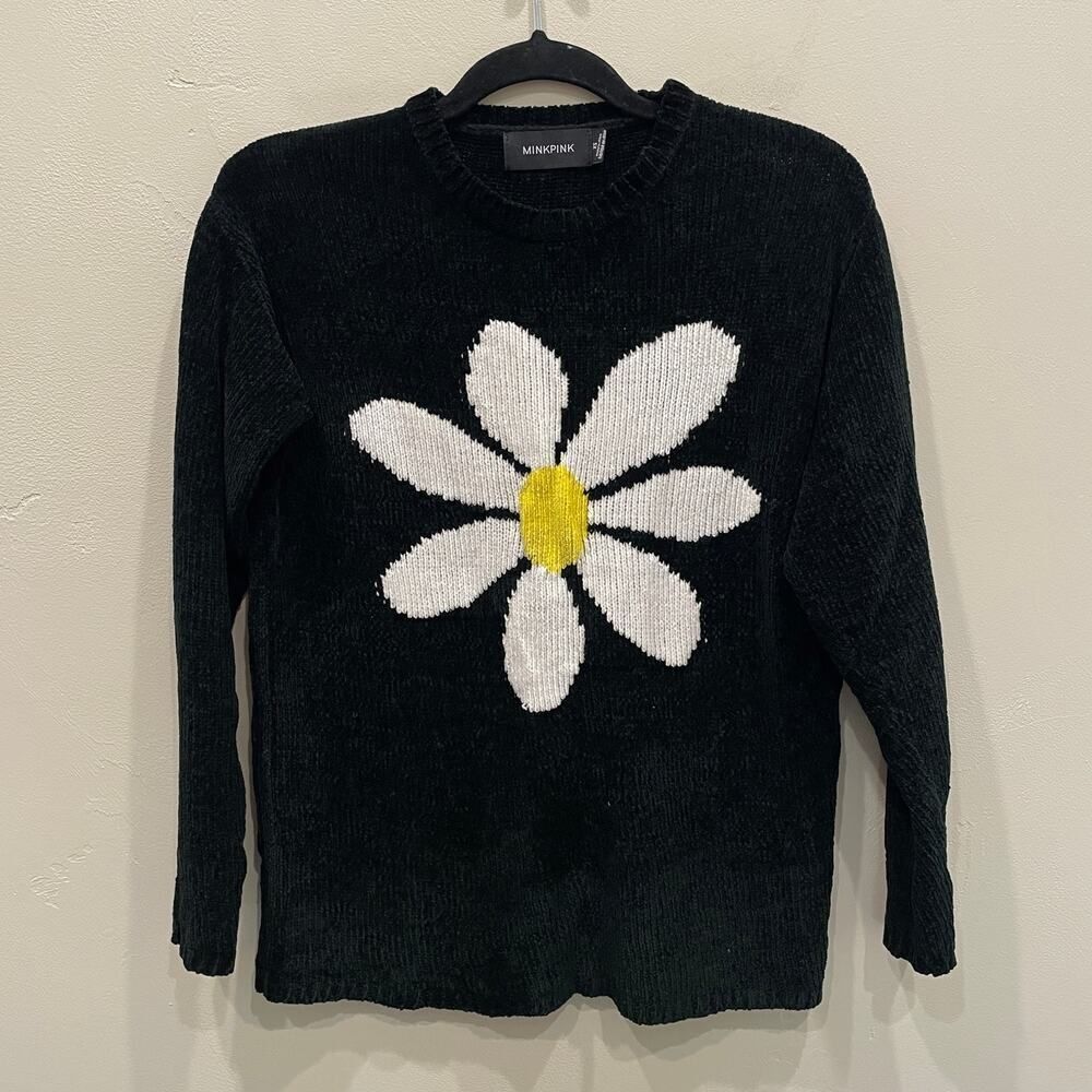 MINKPINK Daisy Sweater in Black - Size: XS